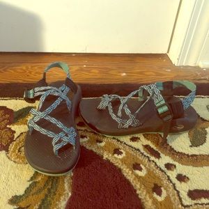 Chaco sandals- blue and green